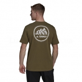 Adidas Футболка чоловіча Terrex Mountain Poly Logo Tee S Focus Olive