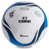 CORE Мяч футбольный №5 Hibred Super CR-013 PU Белый/Синий