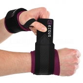 Ezous Бинти кистьові для жиму 2шт Strong Wrist Wraps C-05 Чорний/Фіолетовий