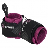 Ezous Бинти кистьові для жиму 2шт Strong Wrist Wraps C-05 Чорний/Фіолетовий