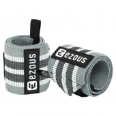 Ezous Бинти кистьові для жиму 2шт Strong Wrist Wraps C-06 Сірий/Білий