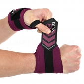 Ezous Бинти кистьові для жиму 2шт Strong Wrist Wraps C-07 Чорний/Фіолетовий