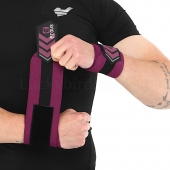 Ezous Бинти кистьові для жиму 2шт Strong Wrist Wraps C-07 Чорний/Фіолетовий