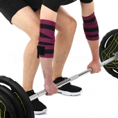 Ezous Бинти кистьові для жиму 2шт Strong Wrist Wraps C-07 Чорний/Фіолетовий