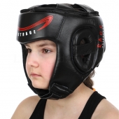 Firstrage Шлем боксерский открытый кожа VL-8497 S Черный/Красный