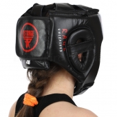 Firstrage Шлем боксерский открытый кожа VL-8497 S Черный/Красный