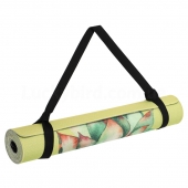 Record Килимок для йоги лляний каучуковий FI-7157-6 р.183x61x0,3см принт Слон і Лотос Бежевий