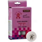 Giant Dragon Набор мячей для настольного тенниса GOLD 2* MT-6561 40+ 6шт Белый