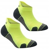 Karrimor 2 Pack Running Socks Junior  Size 1-6 Fluo/Yellow