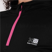 Karrimor Quarter Zip Long Sleeve Top 6(XXS) Black/Pink