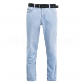 Pierre Cardin Web Belt Mens Jeans 36WR Solid Light