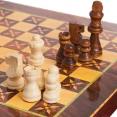 SP-Sport Набор настольных игр 3 в 1 MDF 5566C шахматы, шашки, нарды