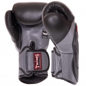 Twins Перчатки боксерские Кожа BGVL-6 10Oz Черный/Серый