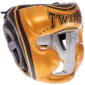 Twins Шлем боксёрский с полной защитой Кожа FHGL3-TW4 S Золотой/Черный