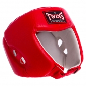 Twins Шлем боксёрский открытый Кожа HGL4 S Красный