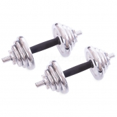 York Fitness Гантели разборные в пластиковом кейсе TA-80047-20 Хром