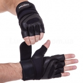 ZEL Перчатки для тяжелой атлетики Кожа SB -161074 S Черный