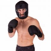 ZEL Шлем боксёрский с полной защитой Кожа VL-3151 S Черный